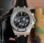 Japan Copy Audemars Piguet Royal Oak Quartz Steel Black Dial watch 41mm